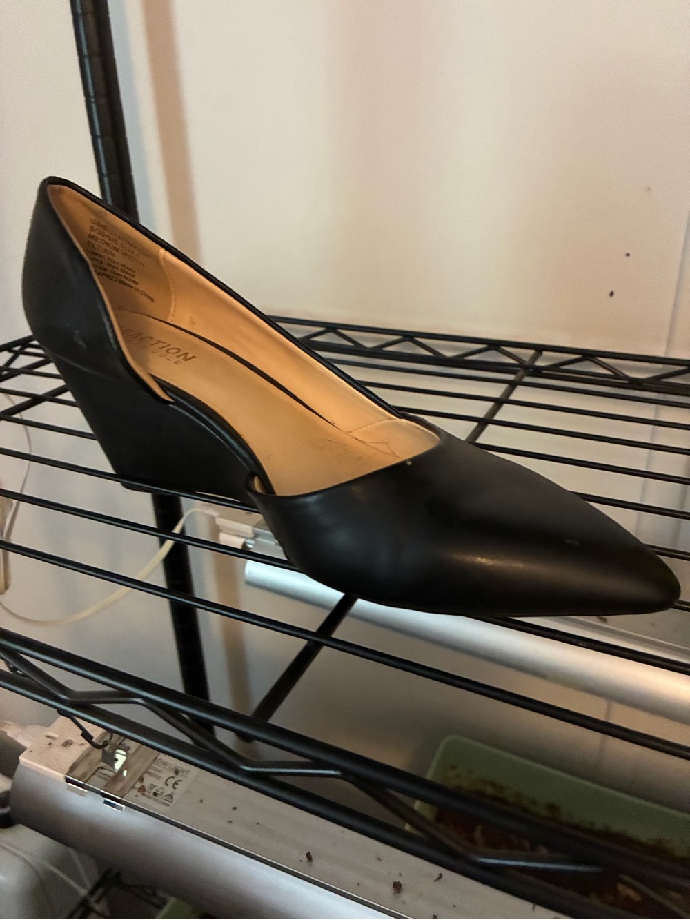 Kenneth Cole Classic Black Pointed-Toe Wedge Pump